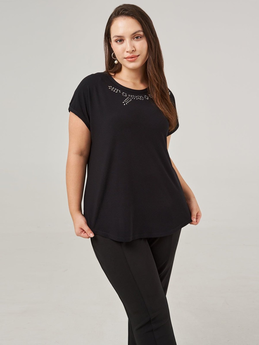 Women 89th + Madison Tops | Jewel Applique Dolman Sleeve Top