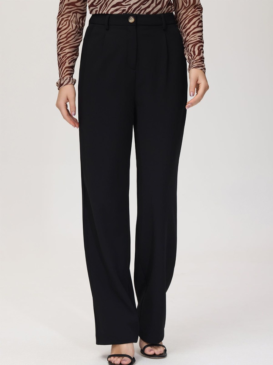 Women 89th + Madison Pants | High-Rise Straight Leg Pants Black Beauty