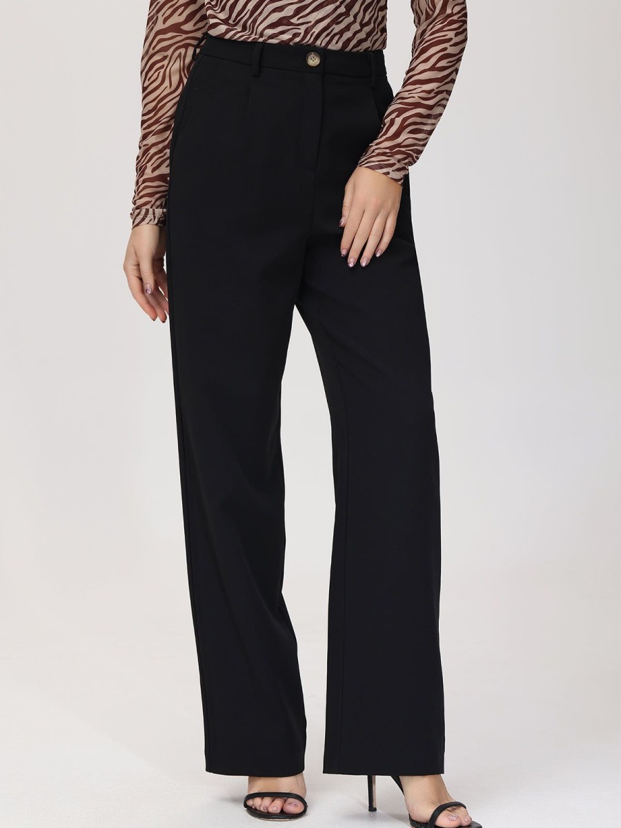 Women 89th + Madison Pants | High-Rise Straight Leg Pants Black Beauty