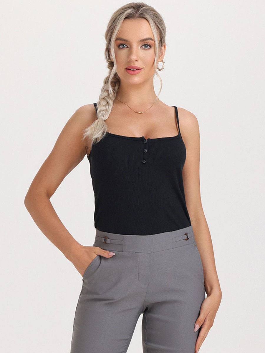 Women 89th + Madison Tops | Rib Button Front Camisole