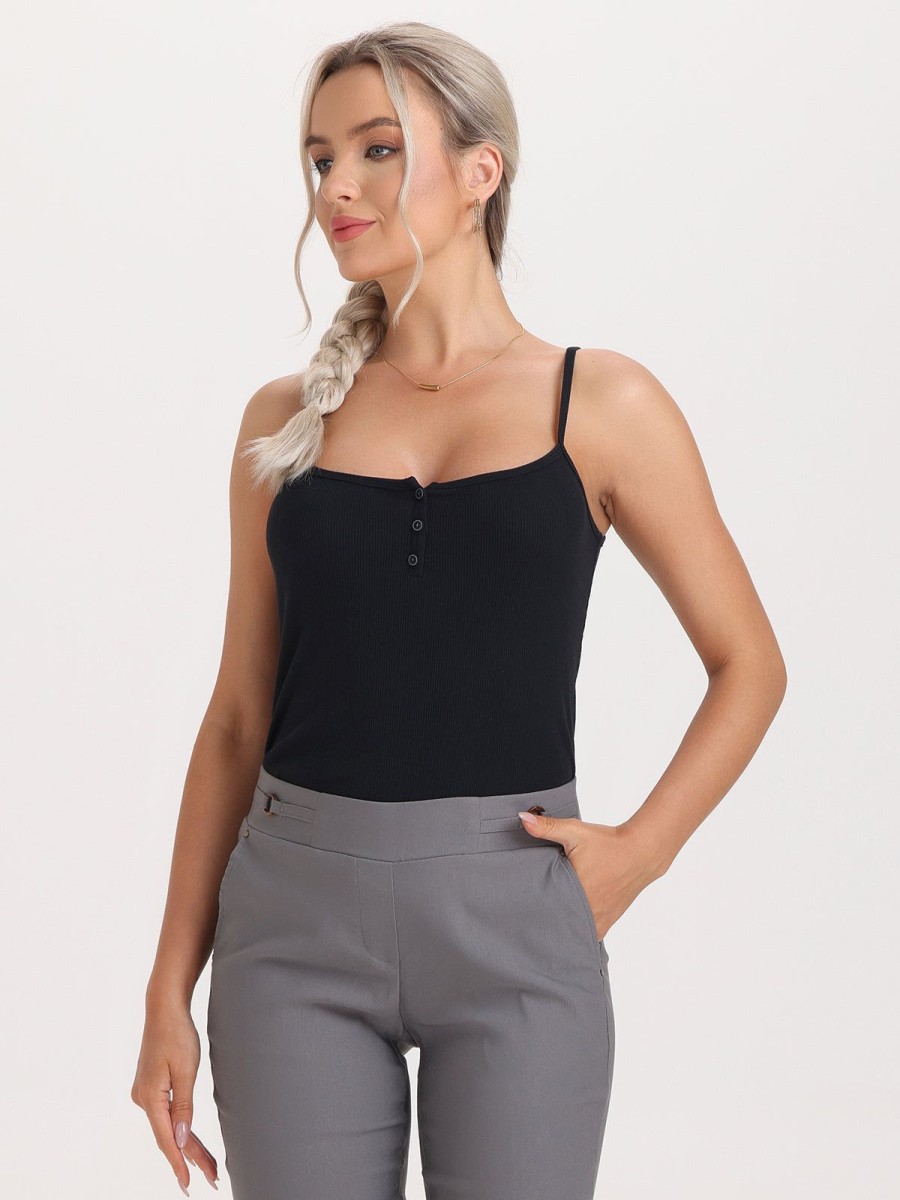 Women 89th + Madison Tops | Rib Button Front Camisole