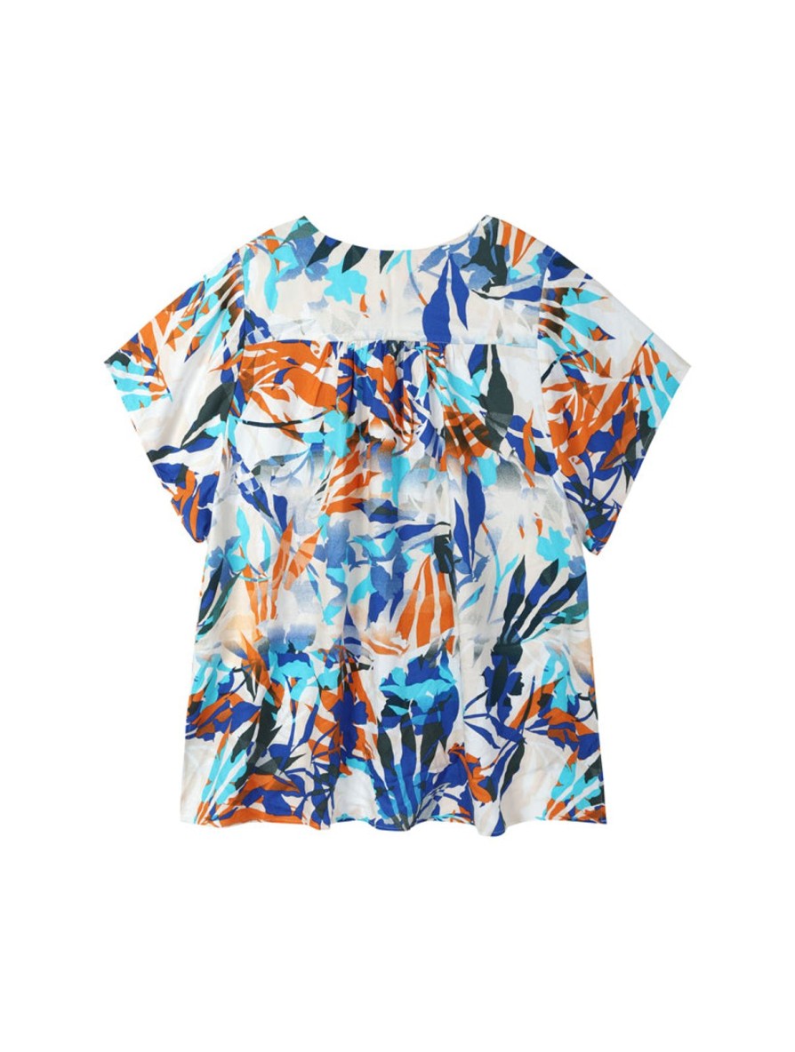 Women 89th + Madison Tops | Printed Button Front Dolman Top Sunset Tropical