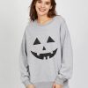 Women 89th + Madison Tops | Jack O Lantern Graphic Sweatshirt Heather Grey