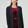 Women 89th + Madison Tops | Snowflake Hotfix Open Cardigan Black Beauty