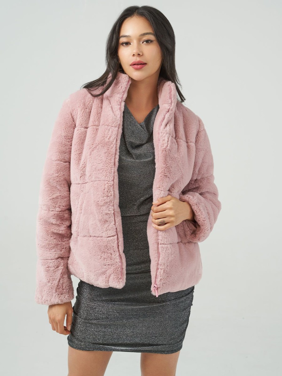 Women 89th + Madison Jackets & Blazers | Faux Fur Zip Jacket