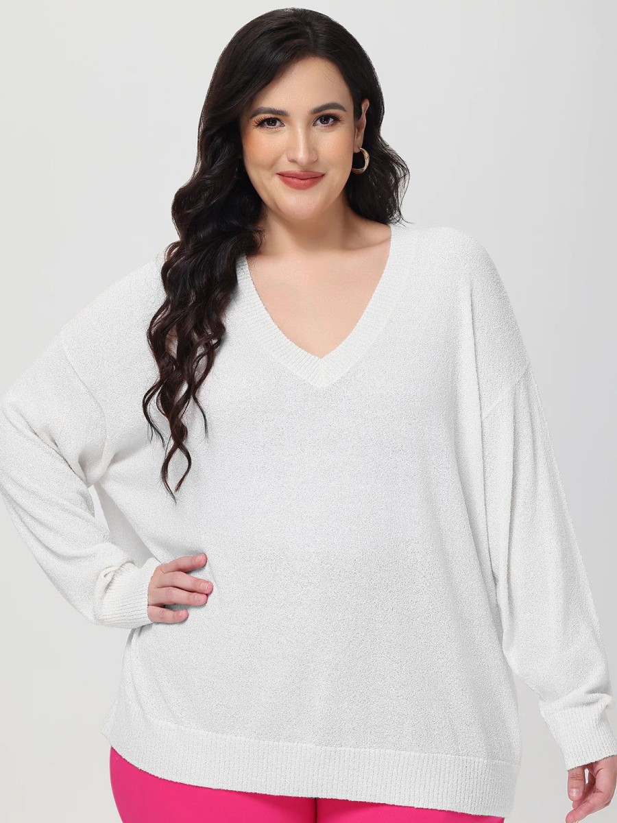 Women 89th + Madison Sweaters & Cardigans | V-Neck Drop Shoulder Pullover