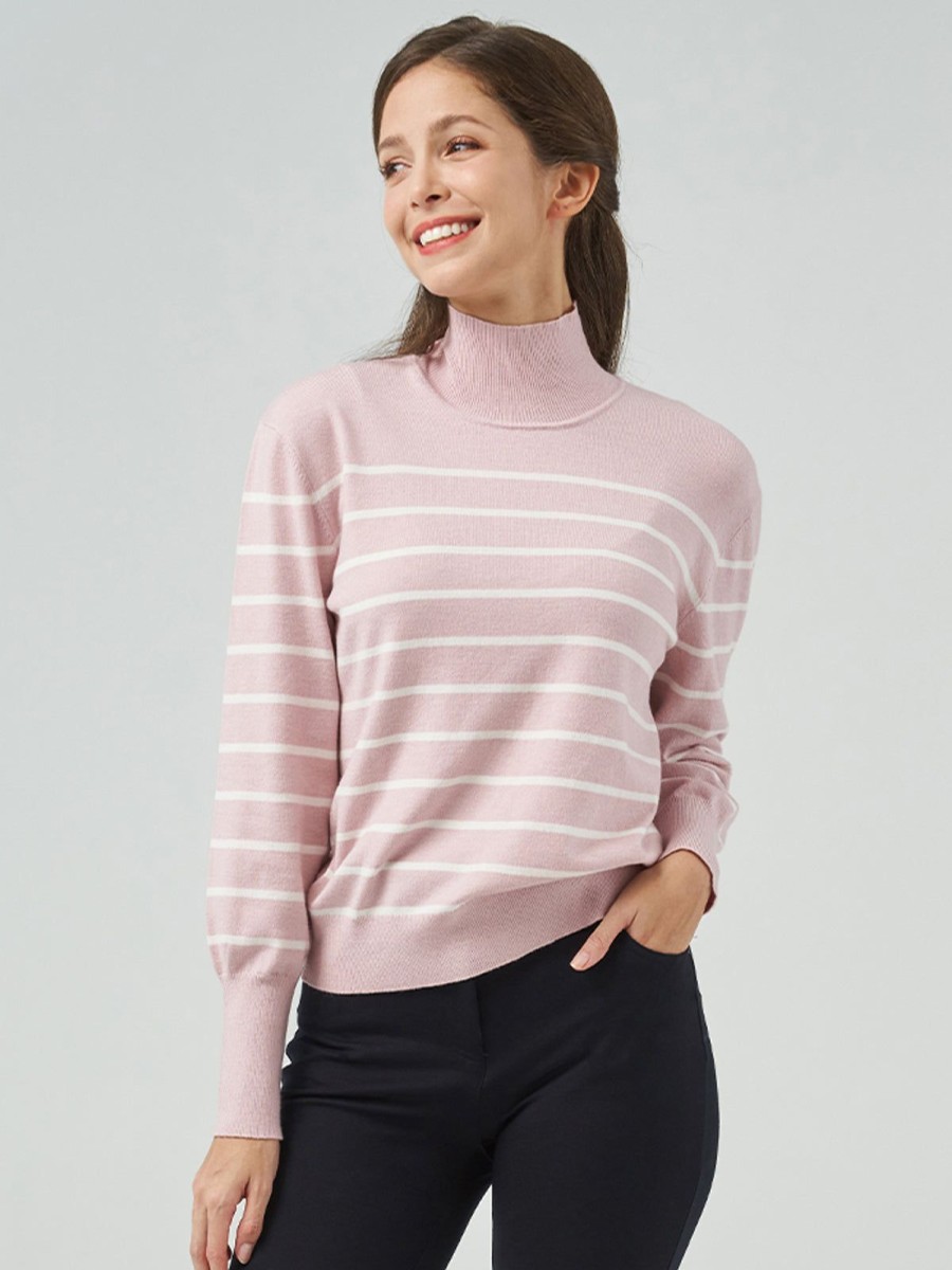 Women 89th + Madison Tops | Stripe Mockneck Pullover