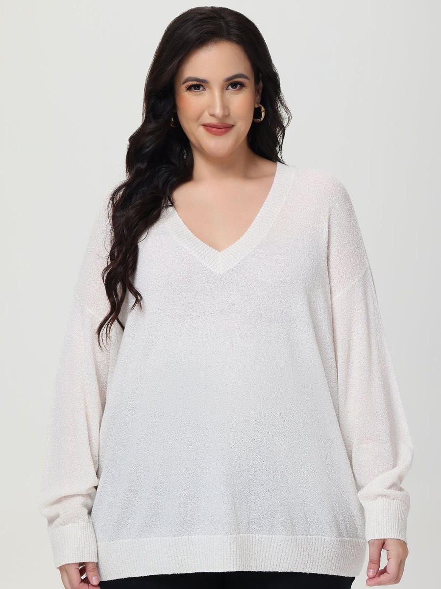 Women 89th + Madison Sweaters & Cardigans | V-Neck Drop Shoulder Pullover