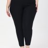 Women 89th + Madison Pants | Luxe Stretch Millennium Paperclip Grommet Ankle Pants Black Soot