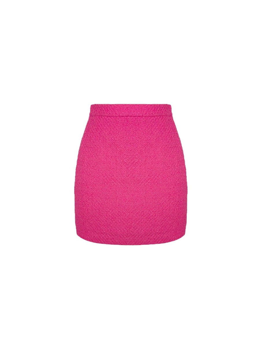 Women 89th + Madison Skirts | A-Line Tweed Skirt Pink Check Tweed