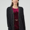 Women 89th + Madison Sweaters & Cardigans | Snowflake Hotfix Open Cardigan Black Beauty