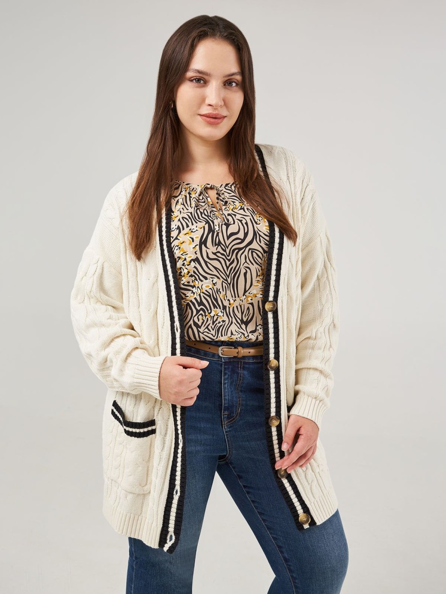 Women 89th + Madison Sweaters & Cardigans | Chunky Cable Boyfriend Cardigan