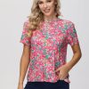 Women 89th + Madison Tops | Floral Crewneck Tee Blossoming Spring Rhythm