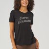 Women 89th + Madison Tops | Happy Holidays Graphic Tee Black Beauty