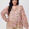 Women 89th + Madison Tops | Floral Button-Up Top Full House Pink