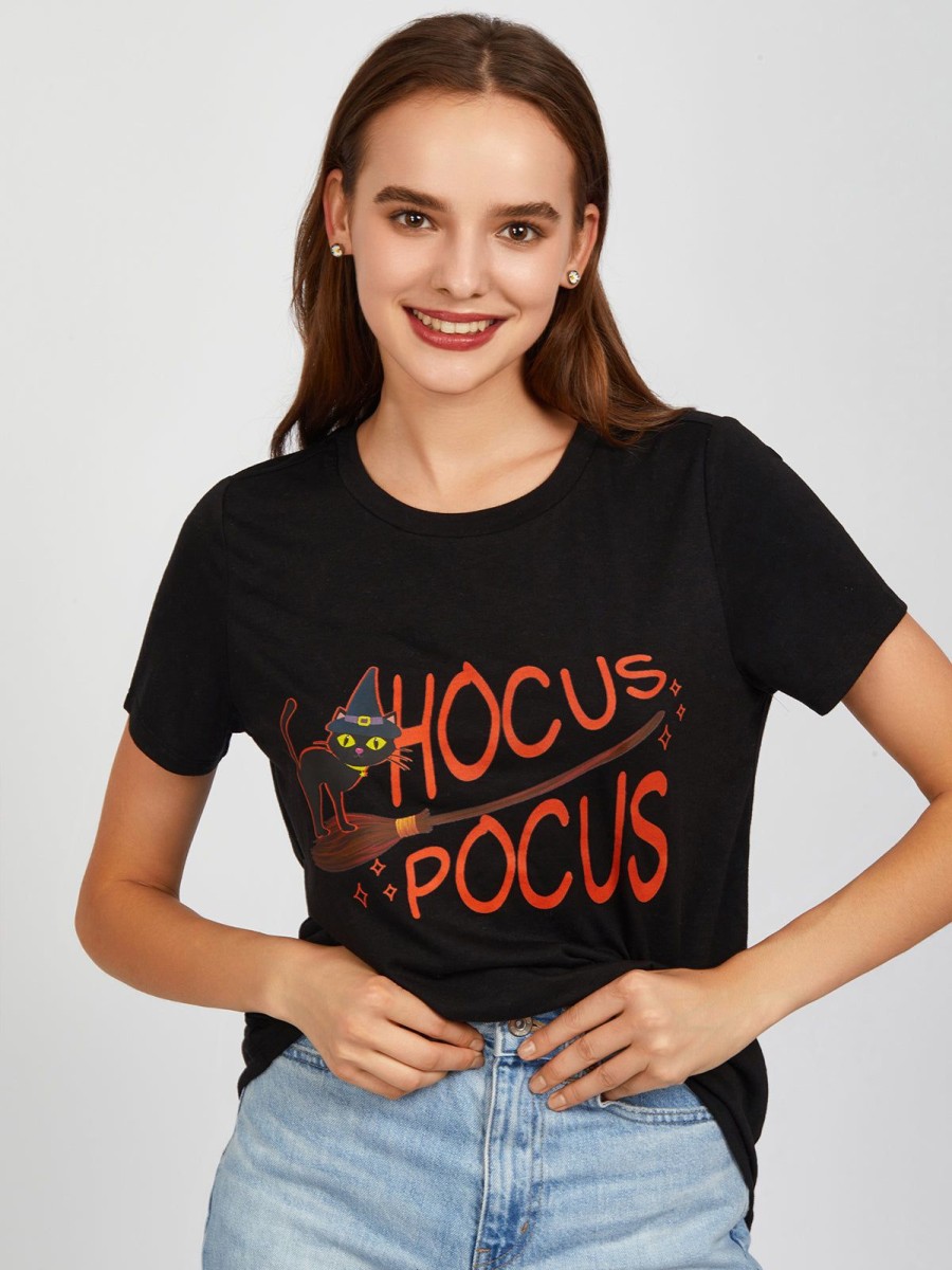 Women 89th + Madison Tops | Hocus Pocus Graphic Tee Black