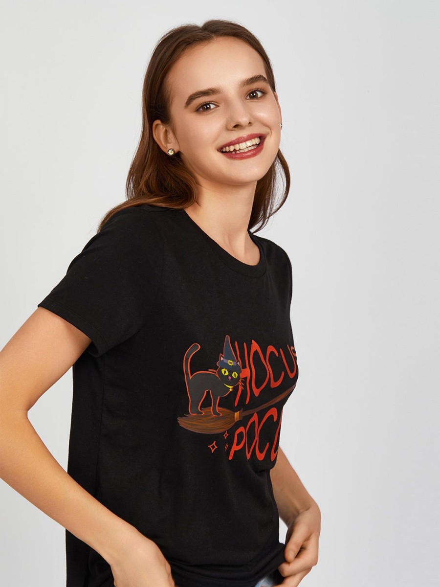 Women 89th + Madison Tops | Hocus Pocus Graphic Tee Black