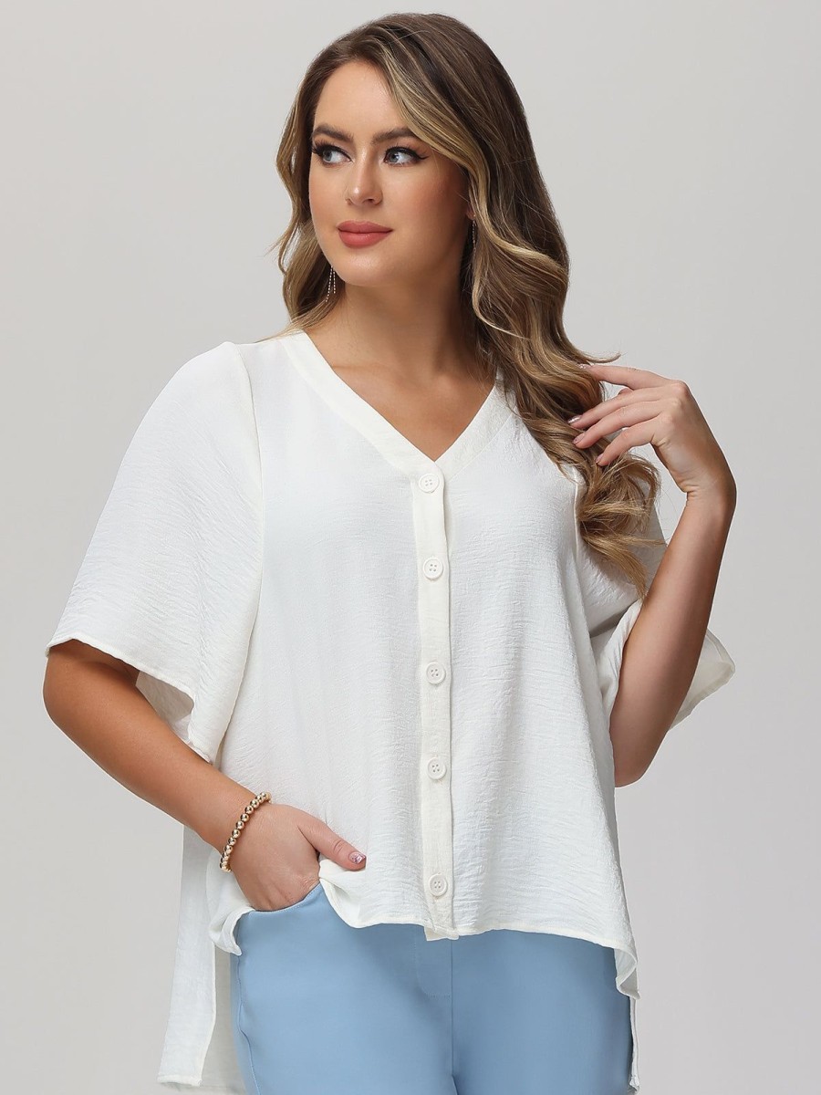 Women 89th + Madison Tops | 3/4 Sleeve Button Blouse