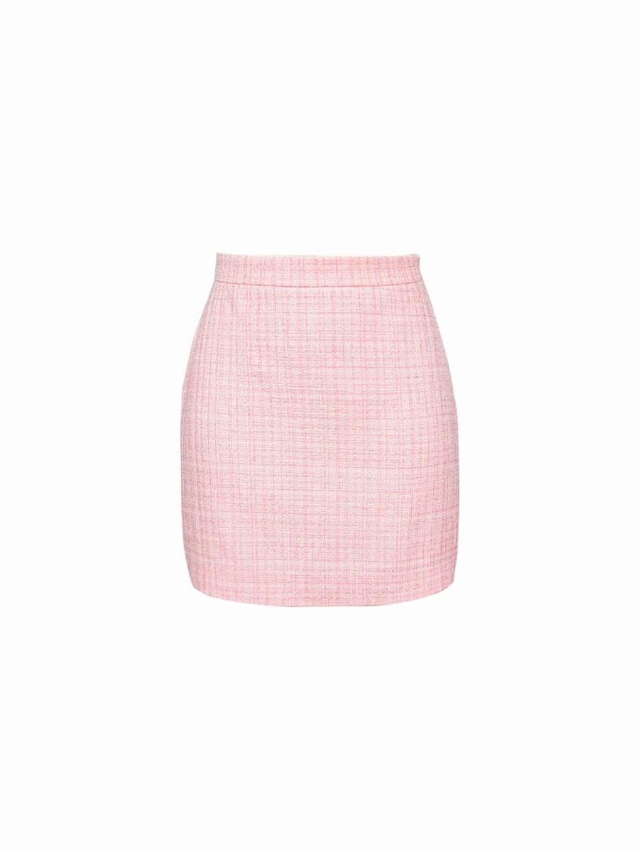 Women 89th + Madison Skirts | A-Line Tweed Skirt Malibu Pink Tweed