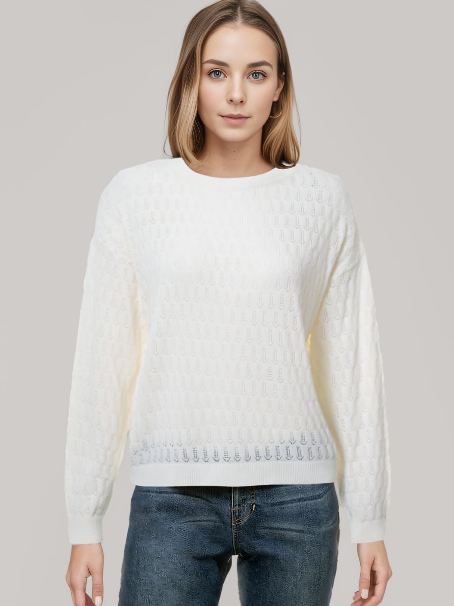 Women 89th + Madison Sweaters & Cardigans | Pointelle Drop Shoulder Pullover