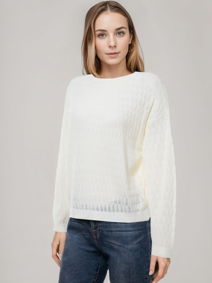 Women 89th + Madison Sweaters & Cardigans | Pointelle Drop Shoulder Pullover