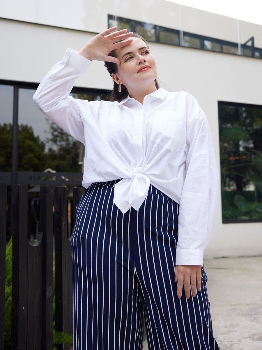 Women 89th + Madison Tops | Classic Button Down Shirt Lucent White