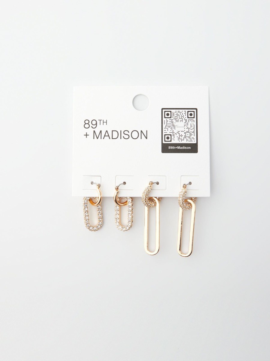 Women 89th + Madison Earrings | 2-Pack Chain Link Earrings Gold