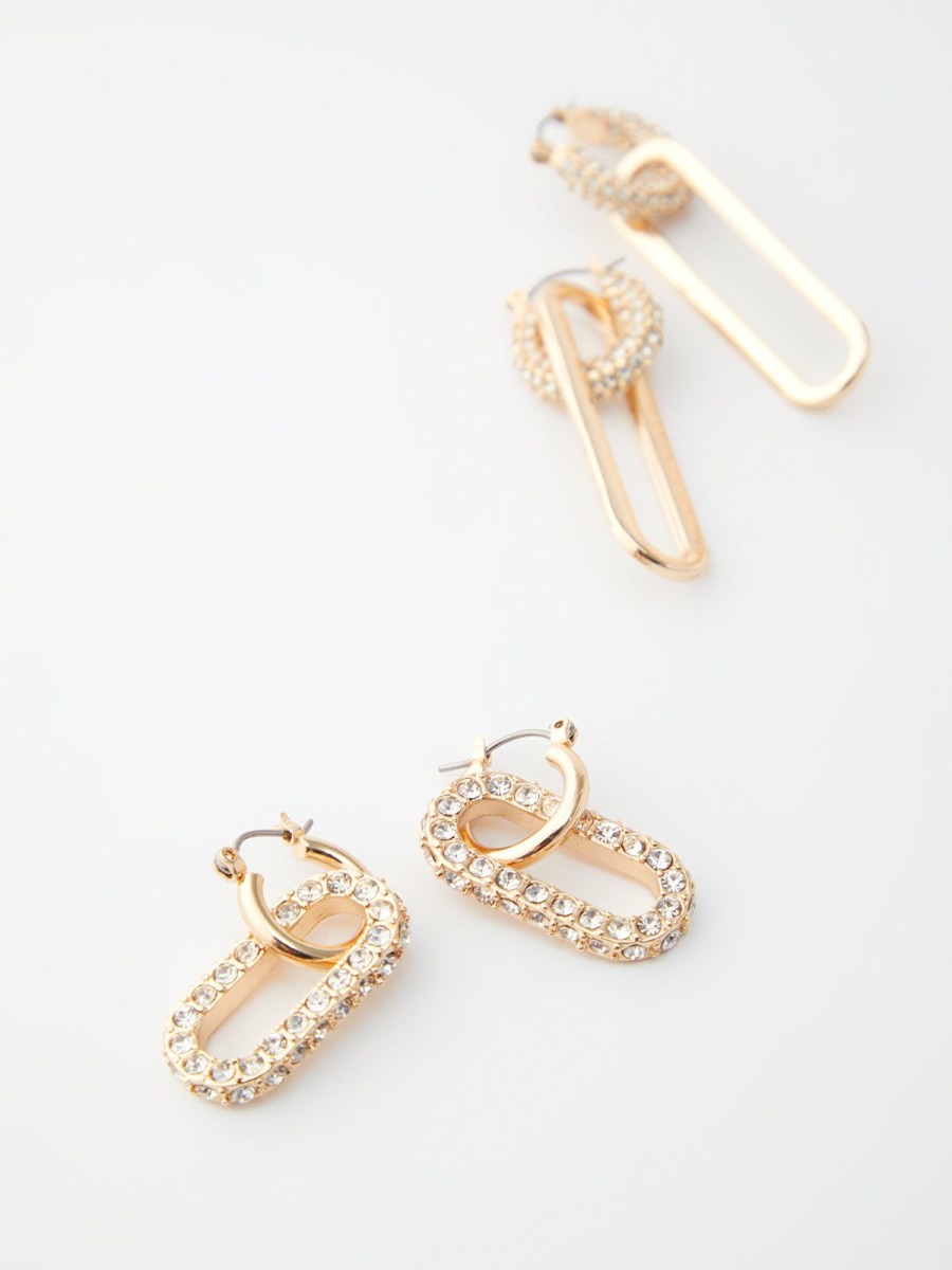 Women 89th + Madison Earrings | 2-Pack Chain Link Earrings Gold