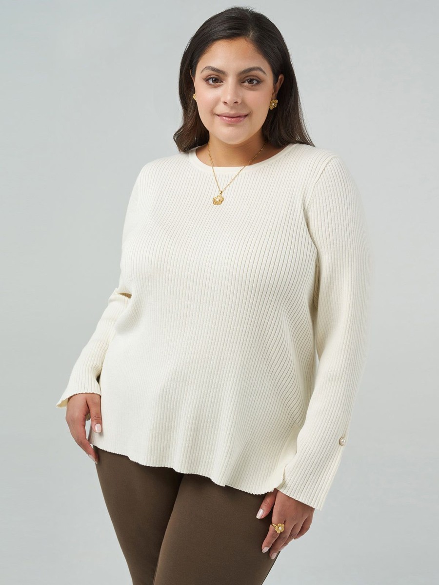 Women 89th + Madison Tops | Rib Crewneck Pullover