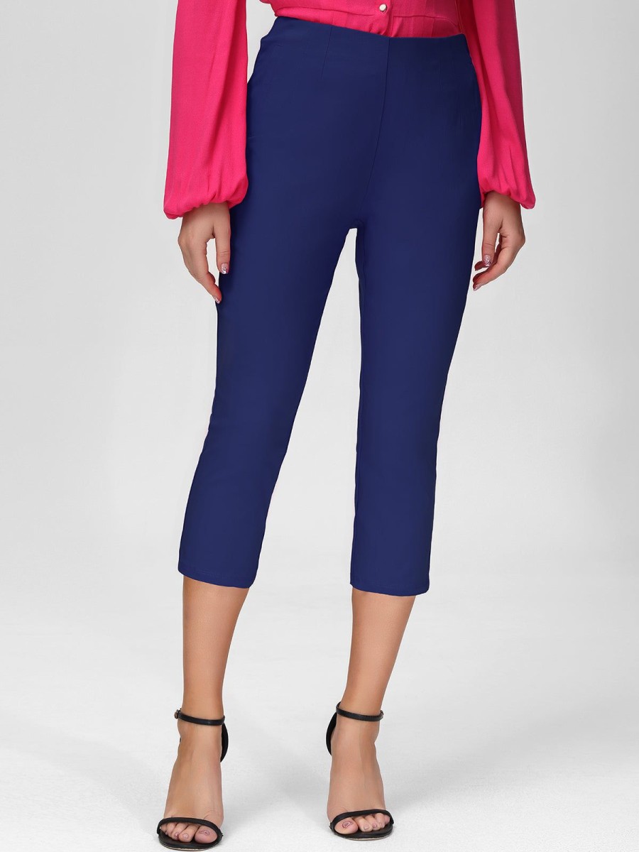 Women 89th + Madison Pants | High Waist Pull-On Capri Pants Medieval Blue