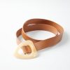 Women 89th + Madison Belts | Gold Twist Buckle Belt Light Brown