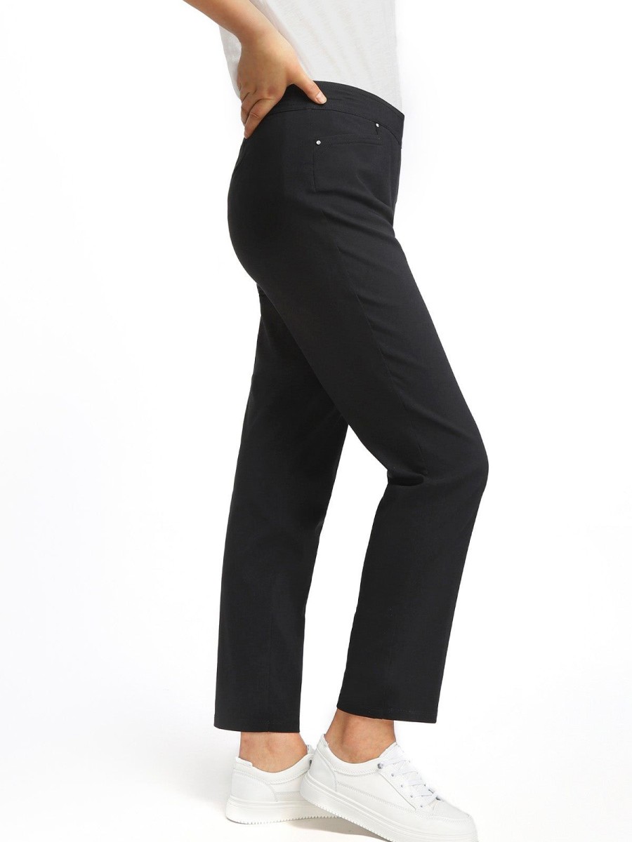 Women 89th + Madison Pants | Comfort Waist Millennium Pants With Front Pockets By Retrology Black