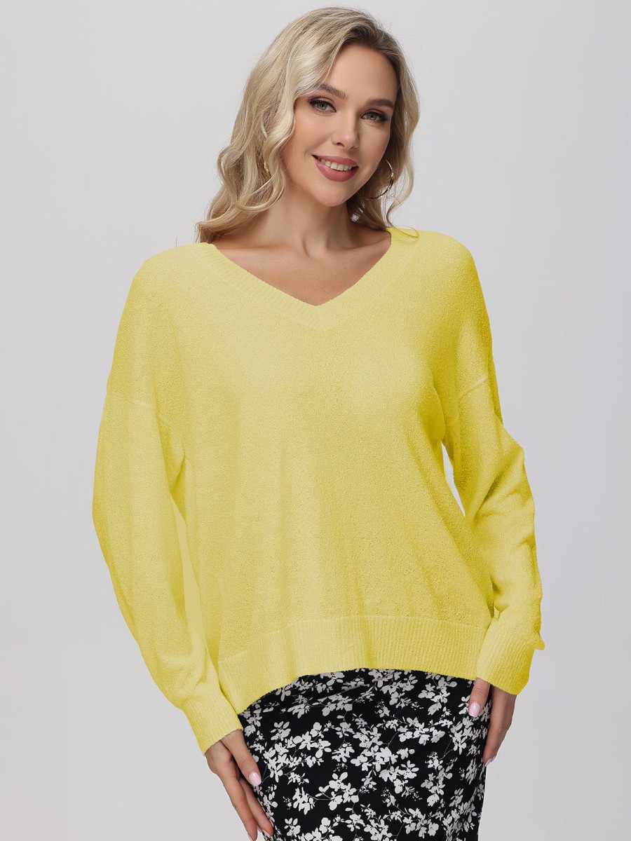 Women 89th + Madison Sweaters & Cardigans | V-Neck Drop Shoulder Pullover