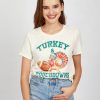 Women 89th + Madison Tops | Turkey & Touchdowns Graphic Tee Lvory