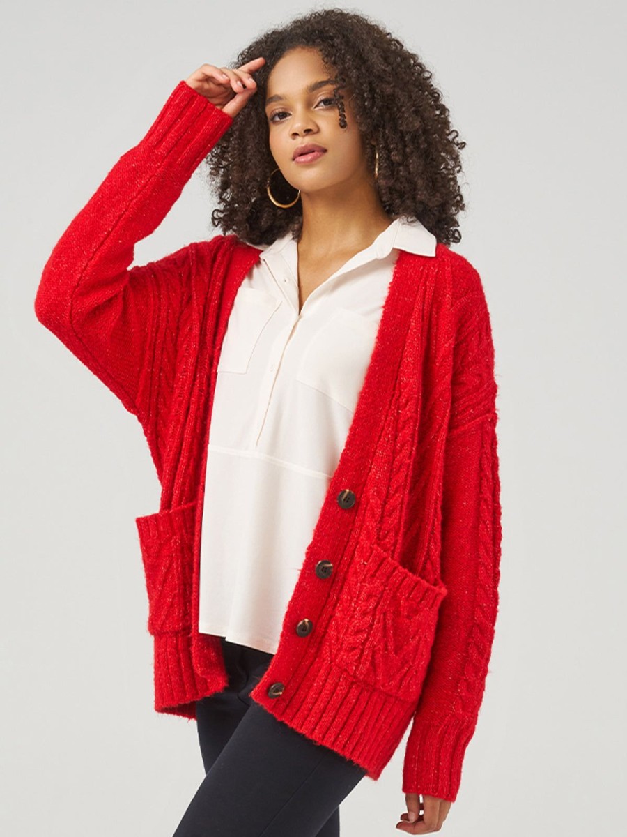 Women 89th + Madison Tops | Cable Cardigan