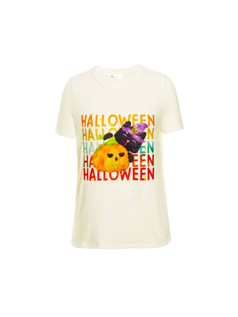 Women 89th + Madison Tops | Halloween Graphic Tee Lvory