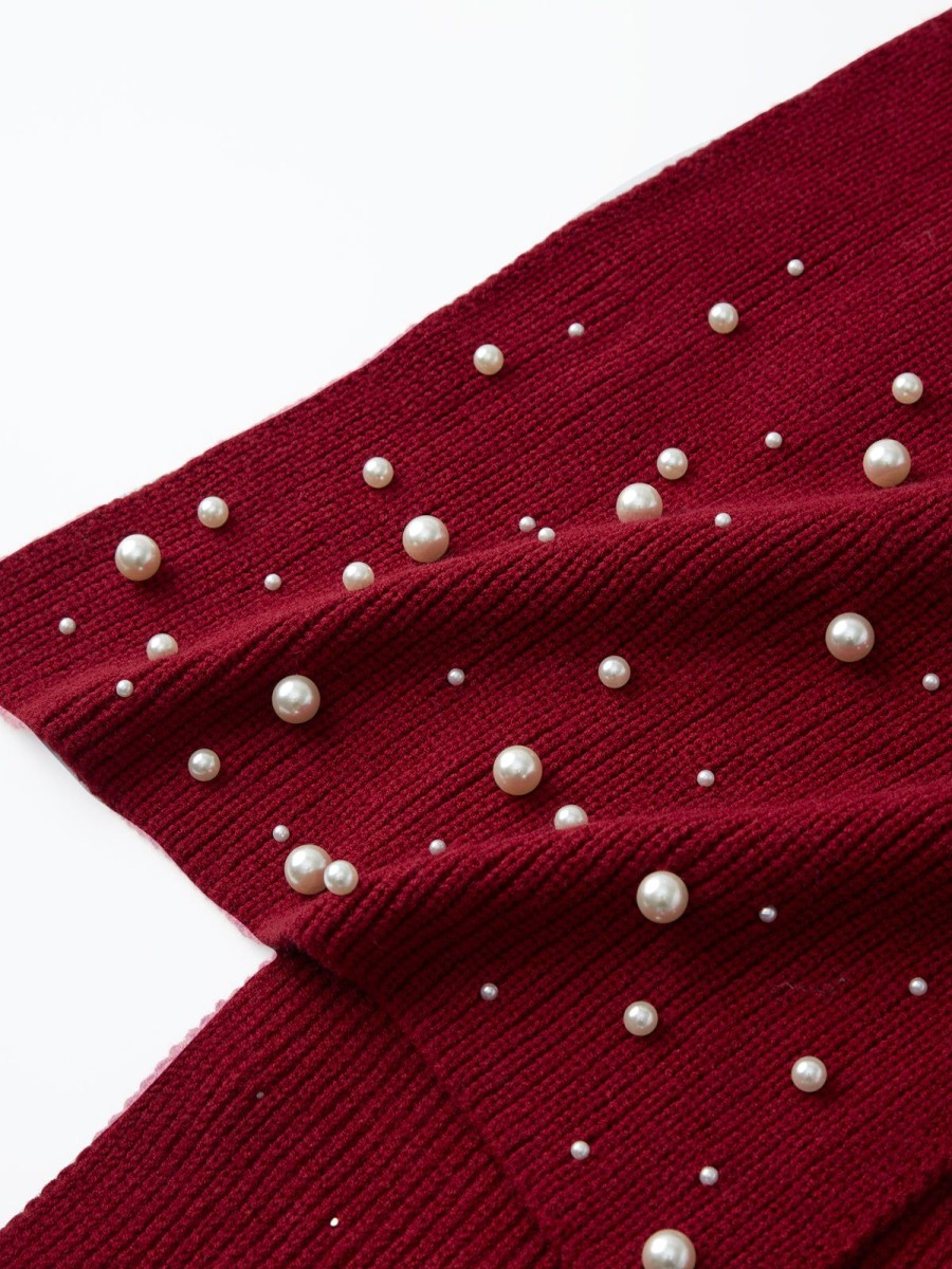 Women 89th + Madison Scarves | Knit Scarf With Pearls