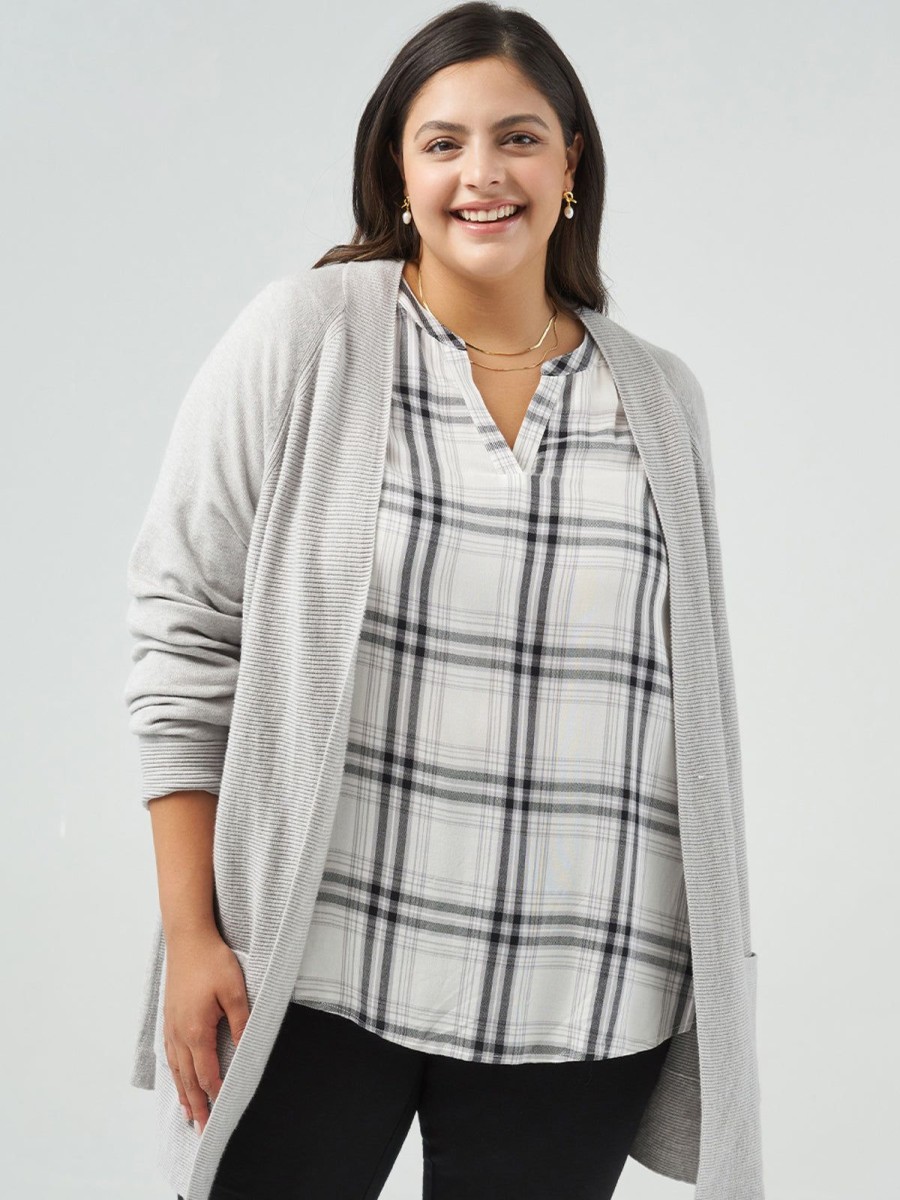 Women 89th + Madison Tops | Raglan Sleeve Open Cardigan