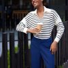 Women 89th + Madison Tops | Stripe Polo Pullover