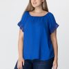 Women 89th + Madison Tops | Lace Trim Short Sleeve Top