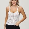 Women 89th + Madison Sweaters & Cardigans | Floral Embroidery Camisole White