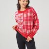 Women 89th + Madison Sweaters & Cardigans | Plaid Crewneck Sweater