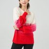 Women 89th + Madison Sweaters & Cardigans | Ombre Crewneck Drop Shoulder Cable Pullover