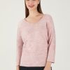 Women 89th + Madison Tops | V-Neck Knit Top Lotus/White Marled