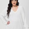 Women 89th + Madison Tops | V-Neck Drop Shoulder Pullover