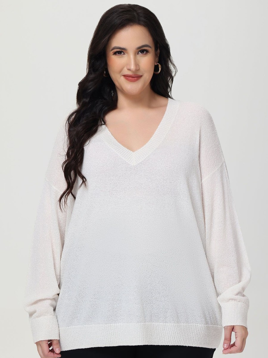 Women 89th + Madison Tops | V-Neck Drop Shoulder Pullover