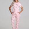 Women 89th + Madison Sleepwear | Cherry Print Pajamas Set Icy Pink Combo