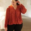 Women 89th + Madison Tops | Polka Dots Wrap Top