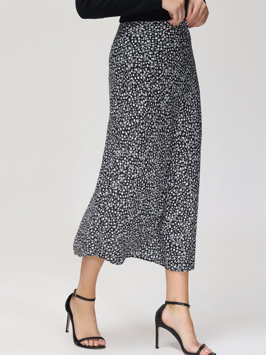 Women 89th + Madison Skirts | Floral Maxi Skirt Small Gift Black