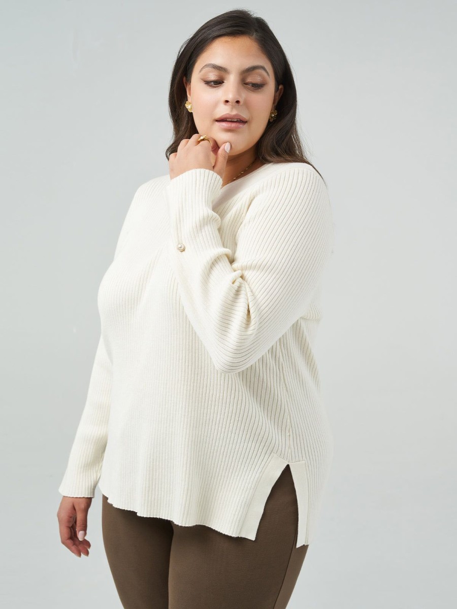 Women 89th + Madison Sweaters & Cardigans | Rib Crewneck Pullover